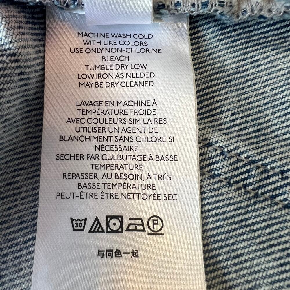 FP We The Free Dogtown Cutoff Bermuda Shorts Blue Denim Baggy Distressed Size 27 - Picture 14 of 14